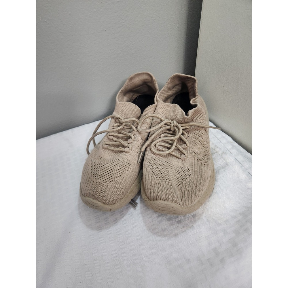 Tan Knit Sock Sneakers Lightweight Athletic Running Shoes Earth Tone